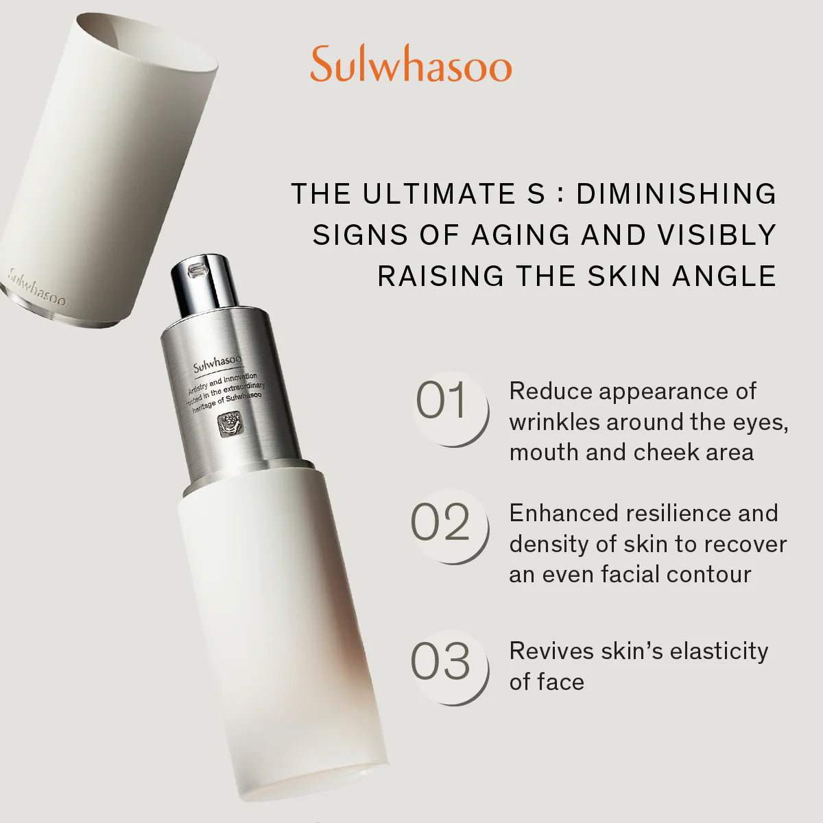 Sulwhasoo, Ultimate S Serum, Anti-aging Serum, Korean Skincare, Beauty Essentials, Youthful Skin, Firming Serum, Radiant Complexion, Hydrating Formula, Nourishing Ingredients, Ginseng Extract, Luxury Skincare, Skin Renewal, Brightening Serum, Dermatologically Tested, Paraben-Free, Fragrance-Free, Hypoallergenic