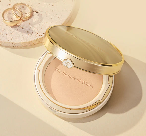 The History of Whoo Gongjinhyang Mi, Luxury Glow Pressed Powder, Korean skincare, Luxury skincare, K-beauty, Pressed powder, Whoo skincare, Korean beauty products, Glowing skin