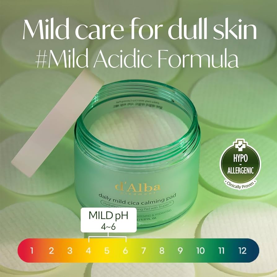 DALBA Daily Mild Cica Calming Pad, Korean Cica Skincare, Calming Face Pads, Sensitive Skin Care, Soothing Facial Pads, Cica Pads for Redness, Gentle Exfoliating Pads, Hydrating Cica Pads, Skin Barrier Repair Pads, Daily Skincare Routine.