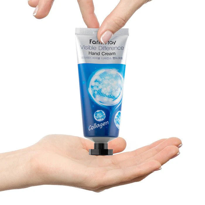 FARMSTAY VISIBLE DIFFERENT COLLAGEN HAND CREAM, Collagen hand cream, Moisturizing hand cream, Anti-aging hand cream, Korean skincare, Hydrating hand lotion, Skin rejuvenation cream, Premium skincare, Hand care product, Beauty hand cream