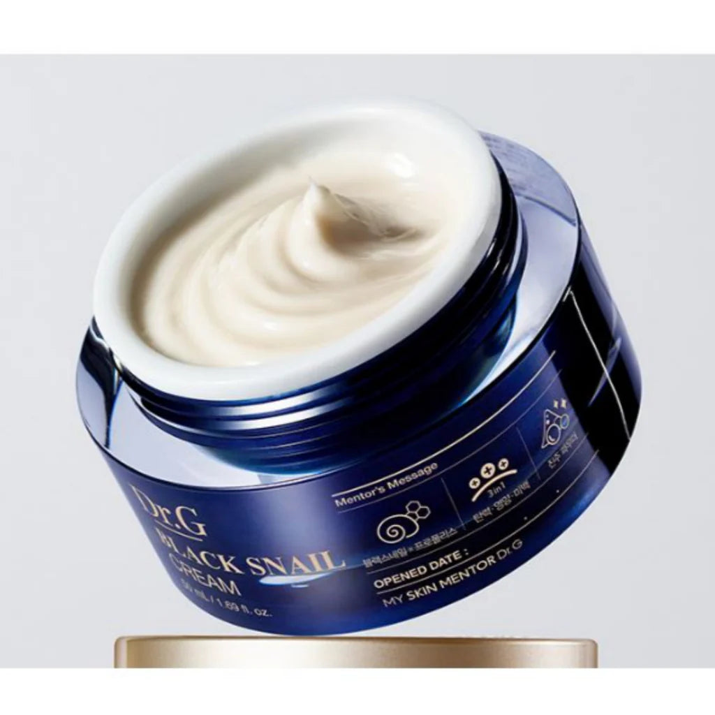 DR.G Black Snail Cream, Korean skincare, Snail mucin cream, Anti-aging cream, Hydrating moisturizer, Brightening skincare, Snail secretion filtrate, Skin repair cream, Wrinkle care cream, Premium skincare