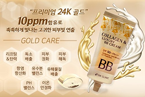 3W Clinic Collagen & Luxury Gold BB Cream - Radiant Complexion. Achieve Flawless Skin. Enhance Your Natural Beauty. Experience Luxury Skincare