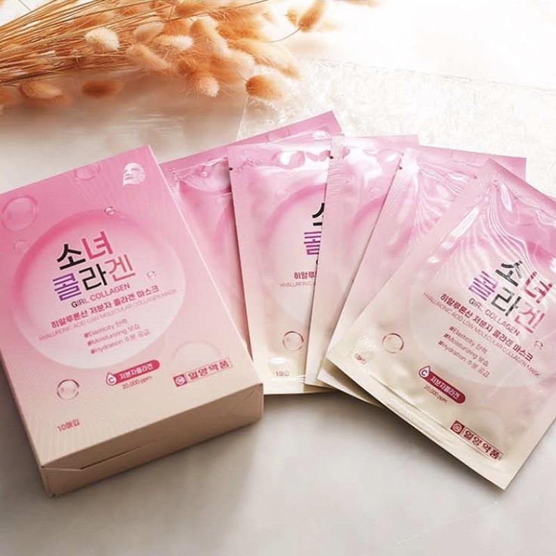 Il-Yang Pharm, Girl Collagen Mask, Hyaluronic Acid Mask, Low Molecular Collagen