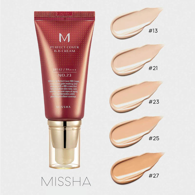 Missha M Perfect Cover BB cream, Korean beauty product, BB cream for all skin types, SPF BB cream, Lightweight BB cream, Hydrating BB cream, Anti-aging BB cream, Natural coverage BB cream, Missha skincare, Makeup base BB cream, Moisturizing BB cream, Even skin tone BB cream, Long-lasting BB cream, Brightening BB cream, BB cream for radiant skin