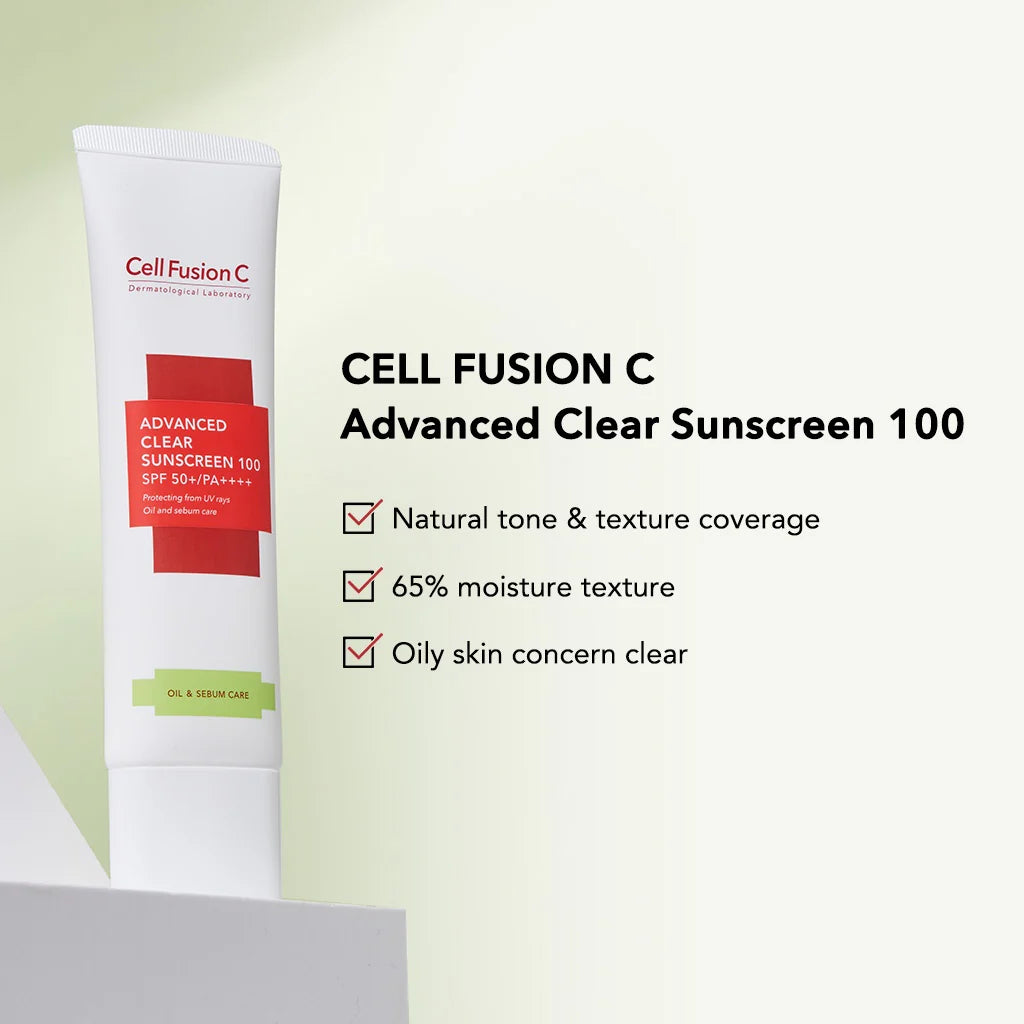 CELL FUSION C Advanced Clear Sunscreen 100, Korean sunscreen, SPF 100 sunscreen, Clear sunscreen, Dermatologist-tested sunscreen, Lightweight sunblock, Broad-spectrum sunscreen, Sun protection cream, High SPF sunscreen, UV protection lotion.