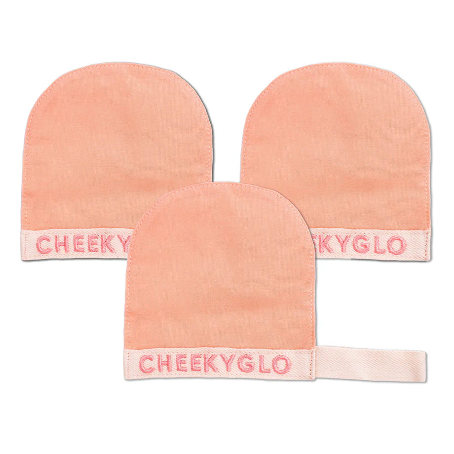 CHEEKYGLO Silk Exfoliating Face Mitt, Korean skincare exfoliator, Gentle exfoliating mitt, Silk face scrubber, Dermatologist-tested exfoliation, Natural skincare tool, Facial exfoliating glove, Radiance boosting mitt, Skin cleansing accessory, Korean beauty product.