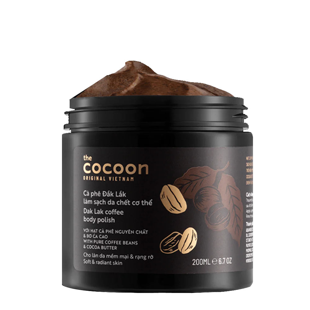 Discover our COCOON skincare product collection made with Dak Lak coffee, including the COCOON DALAK COFFEE BODY POLISH, designed to give you soft and radiant skin. For glowing results, buy at MyAllures today.