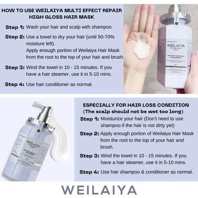 Weilaiya Perfume Repair High Gloss Hair Mask, Hair mask, High gloss hair treatment, Hair repair mask, Deep conditioning mask, Hydrating hair mask, Beauty products, Cosmetics, Hair care routine, Hair treatment, Hair care essentials, Moisturizing mask, Hair gloss, Salon treatment, Nourishing hair mask.