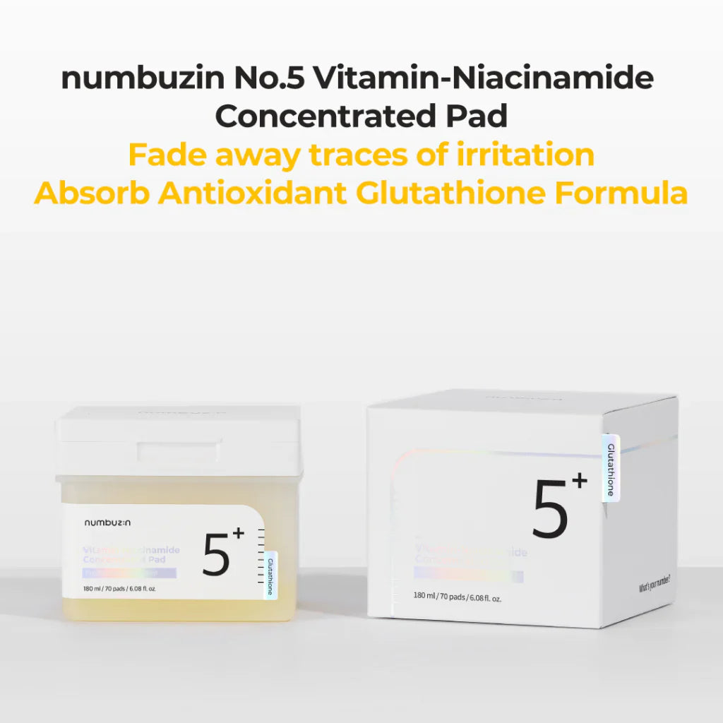 Numbuzin No.5 Vitamin-Niacinamide Concentrated Pad, Korean skincare product, Vitamin niacinamide pad, Skincare pad for brightening, Numbuzin skincare, Niacinamide skincare, Concentrated skincare pad, Vitamin pad for skin, Brightening pad, Niacinamide benefits, Skincare treatment pad, Skin rejuvenation pad, Facial treatment pad, Numbuzin essence pad, Korean beauty pad